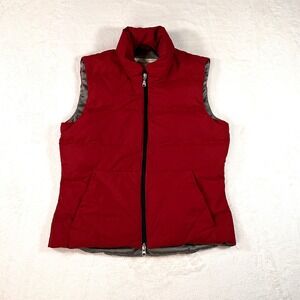 Eddie Bauer Red Goose Down Feather Puffer Vest Women's Size S Insulated Zip Up
